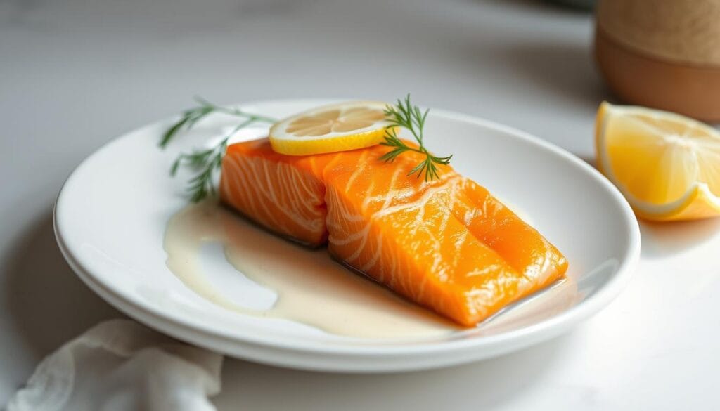 Poached Sockeye Salmon Recipe pan seared sockeye salmon with crispy skin in cast iron skillet