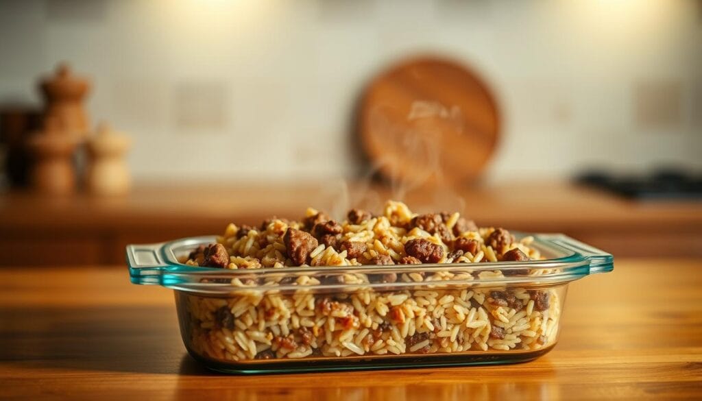 Storing Leftover Beef and Rice Casserole