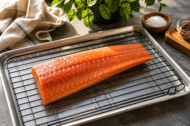 creating a pellicle on salmon before smoking