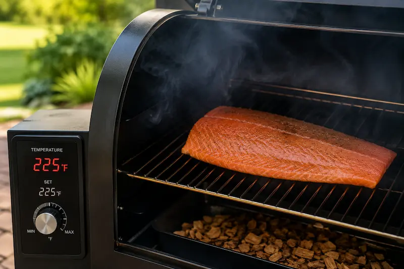 smoking salmon until done at 225 degrees
