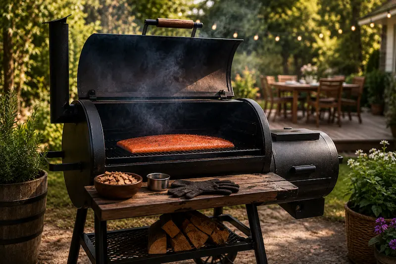 Smoking salmon on smoker grates until it reaches the perfect internal temperature